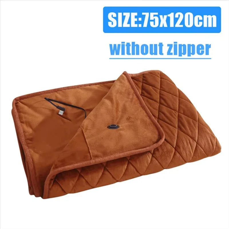 NEW USB Warmer Blankets Winter Shawl Heated Blanket Washable Thermal Heated Blanket Body Thicker Heater Bed Warmer Machine