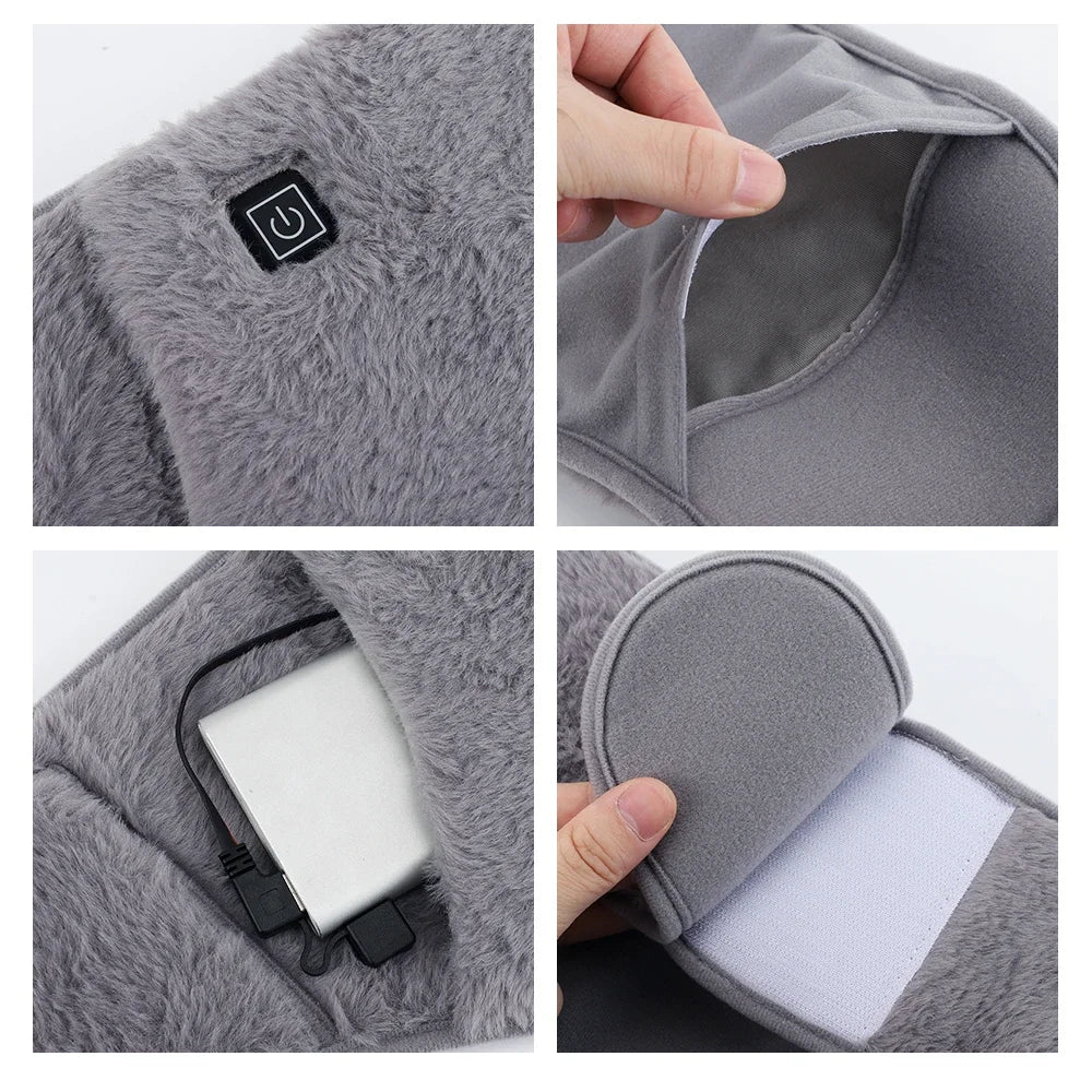 USB Portable Hand Warmer Rechargeable Plush Reusable Electric Foot Heater for Home Winter Hand Feet Abdomen Keep Warm