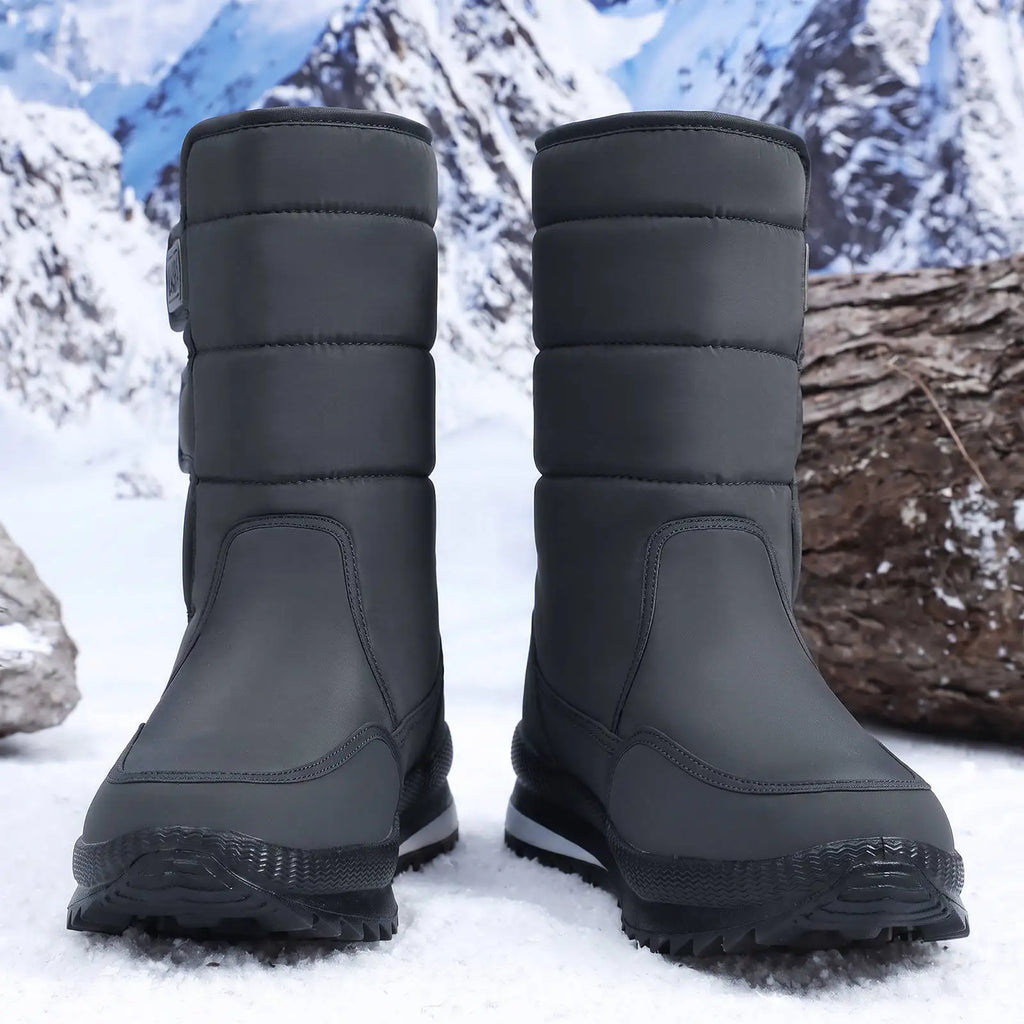Winter Boots for Men Women Fashion Mid-calf Cotton Shoes Outdoor Non-slip Platform Boots Thickened Plush Warm Snow Boots for Men