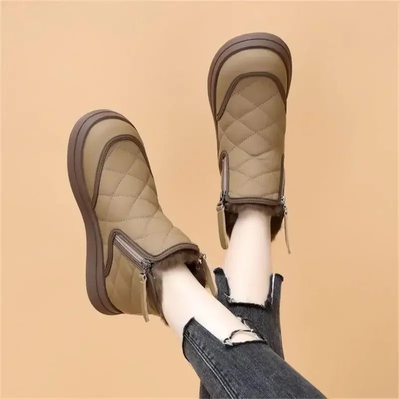 Winter Women's Boots  New Plush Comfortable Warm Waterproof Anti Slip Warm Short Boots Cold Resistant Outdoor Ankle Boots