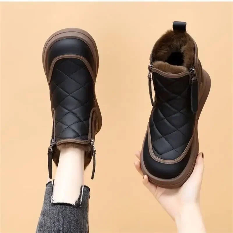 Winter Women's Boots  New Plush Comfortable Warm Waterproof Anti Slip Warm Short Boots Cold Resistant Outdoor Ankle Boots