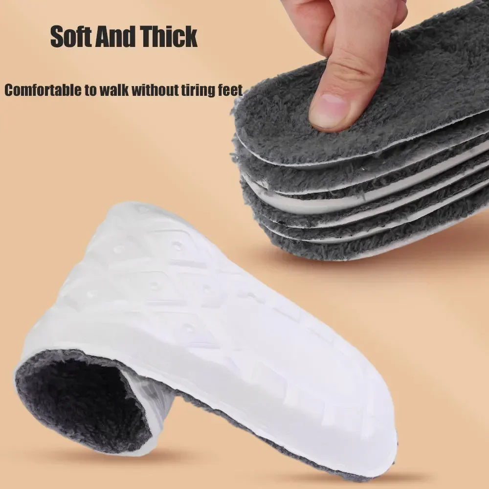 2pcs Self Heated Thermal Insoles for Feet Winter Warm Wool Thermal Memory Foam for Men Women Sports Shoes Self-heating Shoe Pads