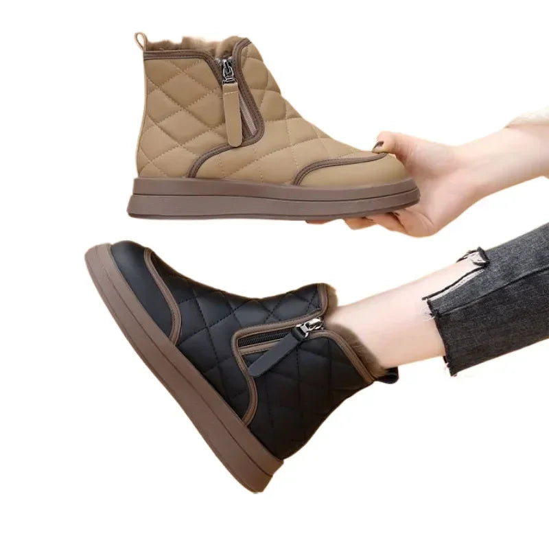 Winter Women's Boots  New Plush Comfortable Warm Waterproof Anti Slip Warm Short Boots Cold Resistant Outdoor Ankle Boots