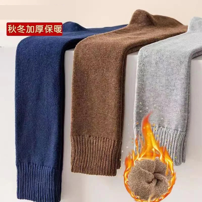 Winter Men's Knee Long Socks Wool Keep Warm Longer Stocking Compression Winter Terry Socks Cotton Thicken Cover Calf Sokken Gift