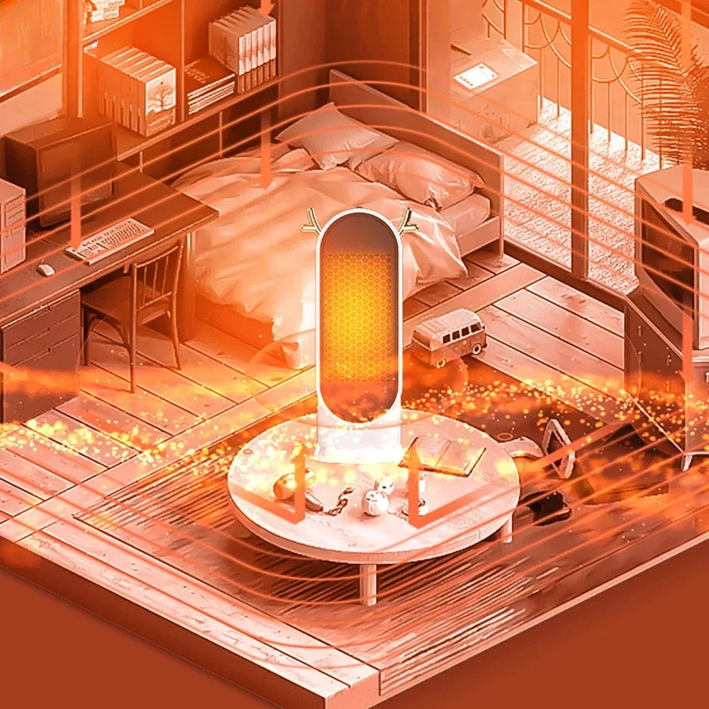 Desktop Electric Heater 500W Portable Home Electric Heater Intelligent Thermostat Fan Winter Electric Heater Heating Tools
