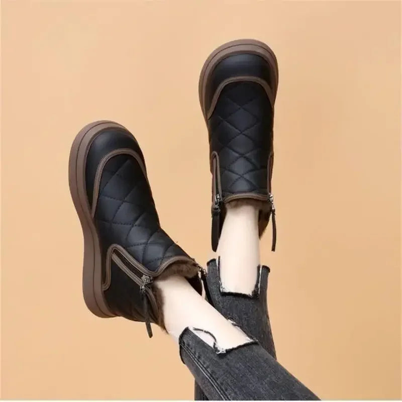 Winter Women's Boots  New Plush Comfortable Warm Waterproof Anti Slip Warm Short Boots Cold Resistant Outdoor Ankle Boots