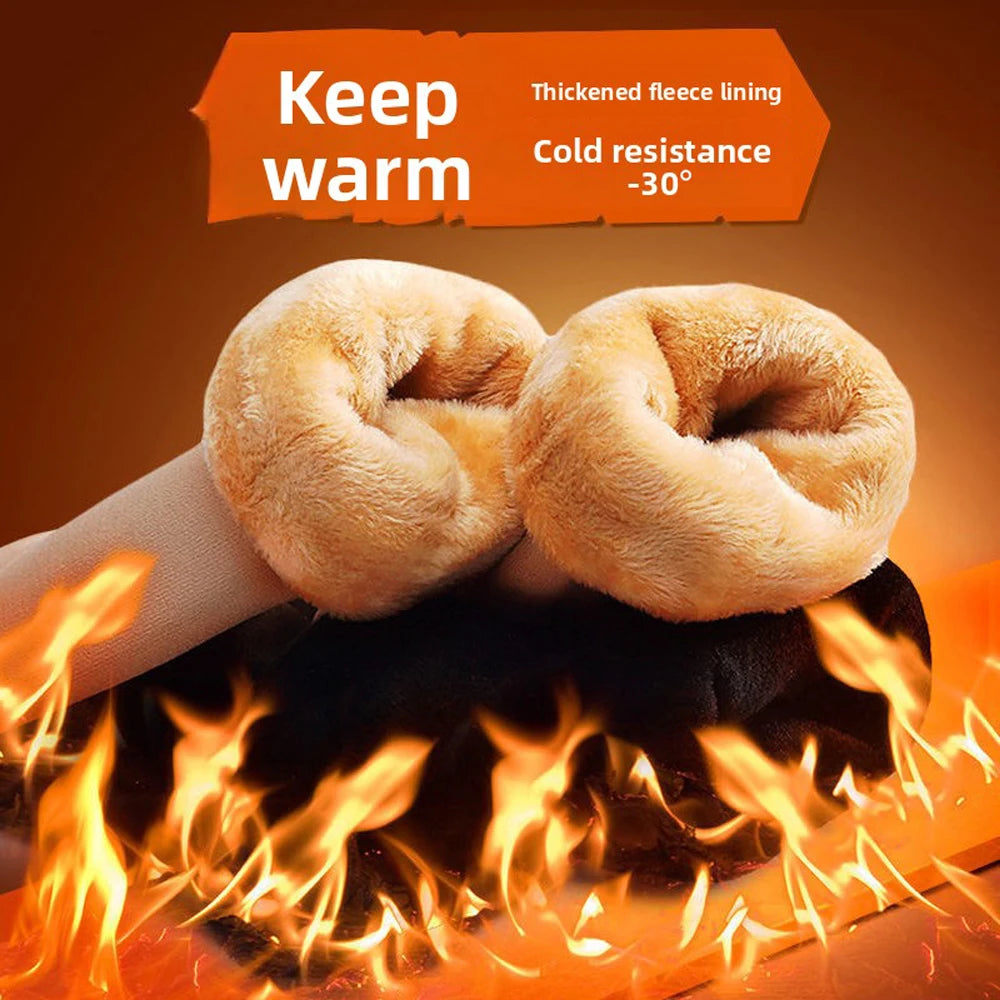 Winter Thermal Socks for Women Velvet Nylon Plush Fleece Lined -30°C Warm Seamless Thicken Snow Socks Sleep Socks