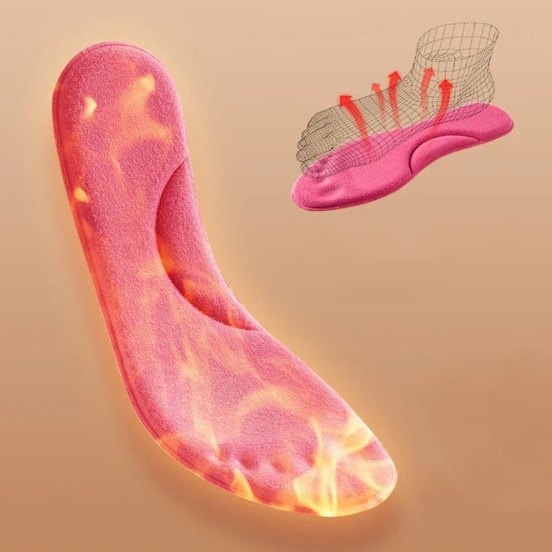 Feet Warm Memory Foam Arch Support Insoles for Women Winter Self Heated Thermal Insoles for Sports Shoes Self-heating Shoe Pads