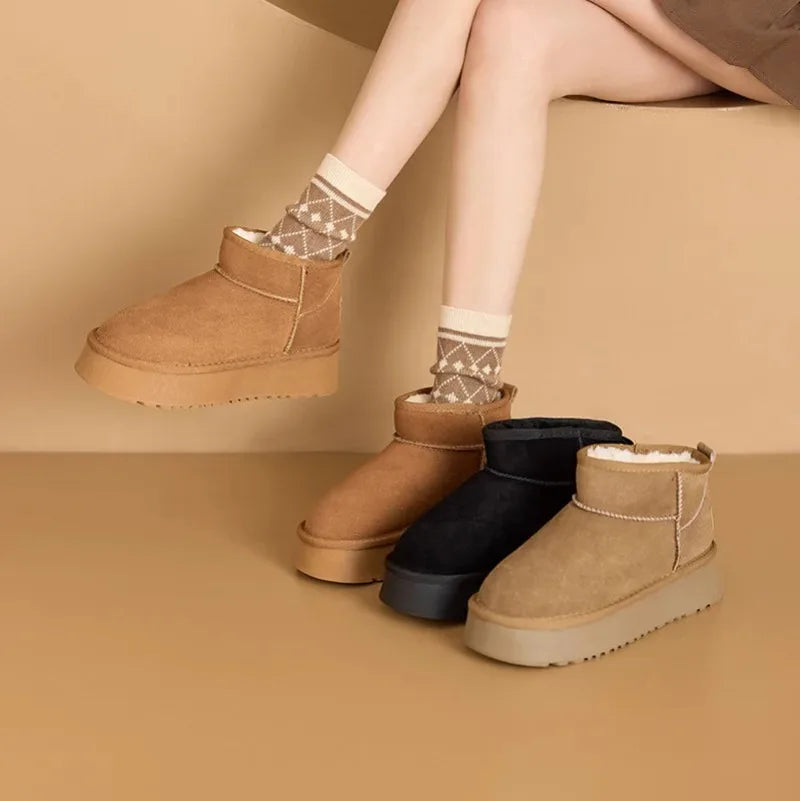 2026Winter New Women Snow Boots Fashion Casual Ankle Boot Plush Warm Cotton Shoes Non Slip Platform Boots for Women Winter Boots